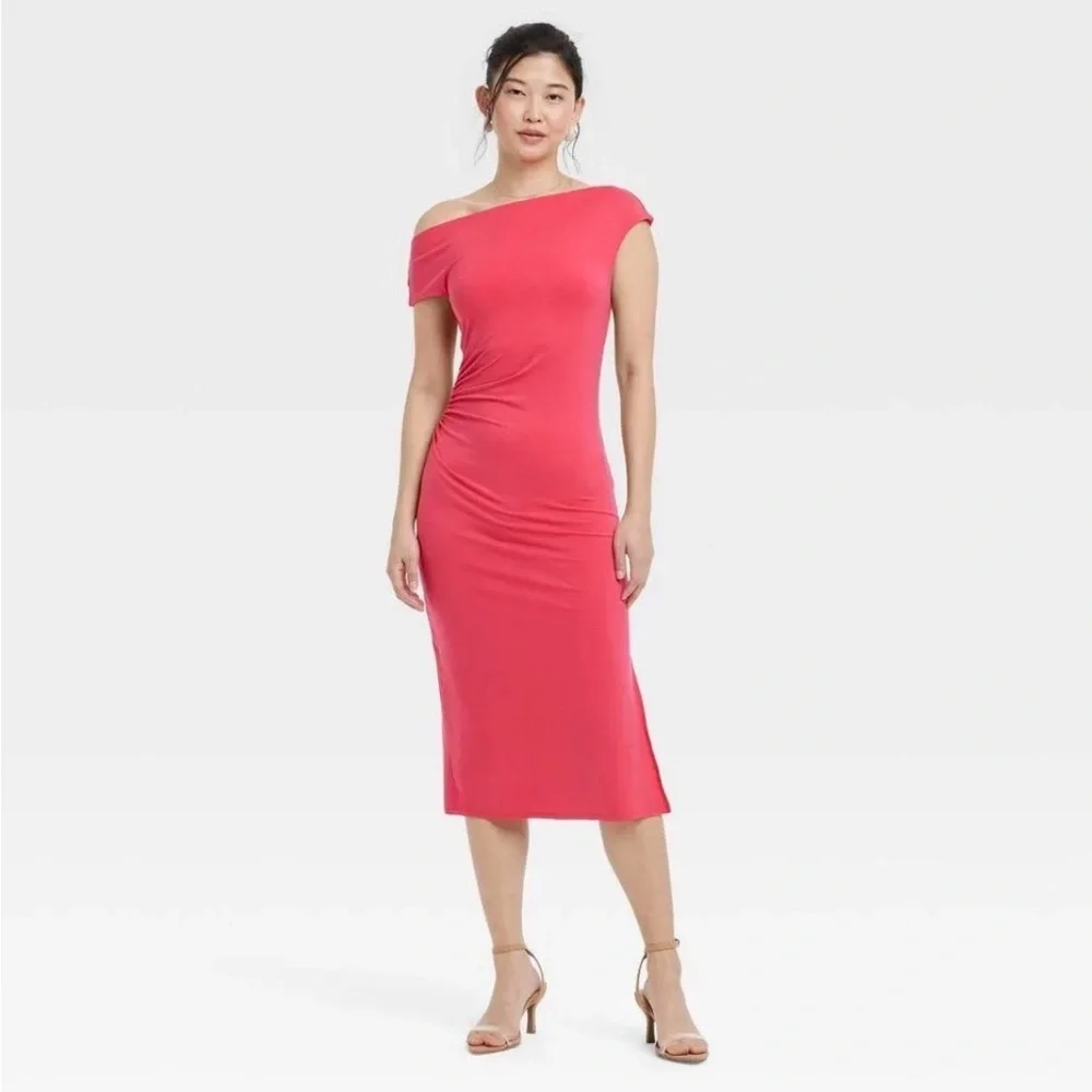 a new day one shoulder dress Women's Knit Midi Dress